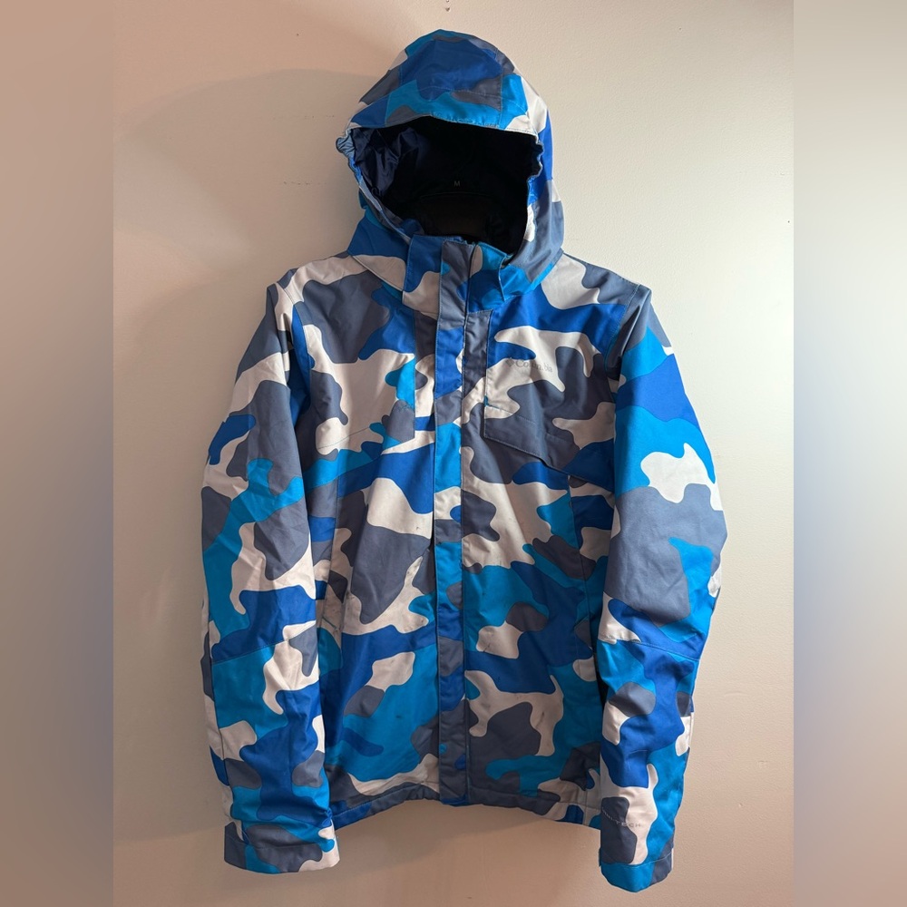 $120 Columbia Boys Bugaboo II Fleece Interchange Jacket Compass Blue Mod Camo XL